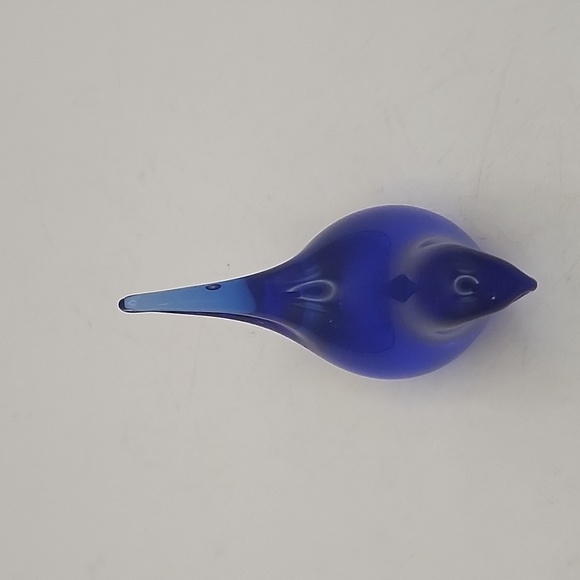 Vintage Blue Glass Bird 3" X 2" - Picture 5 of 8